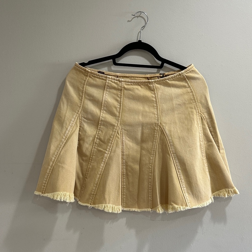 Free People Beige Mini Skirt
